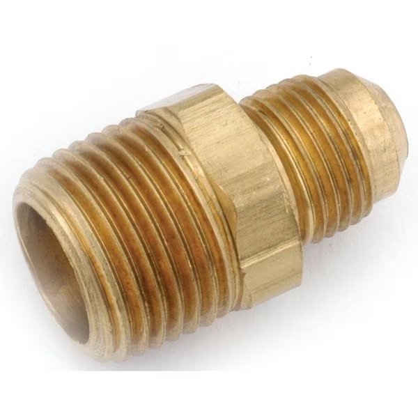 Connector, 12 x 38 in, Flare x MPT, Brass, Anderson Metals, Mfr#: 754048-0806